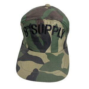 Snap Back Trucker Camo Mesh Foam 8th Supply  Cap Vtg